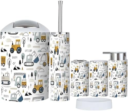 6 Piece Cute Cars Bathroom Accessory Set
