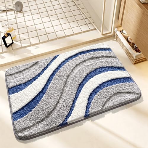 Soft Water Absorbent 24x16 Inch Non-Slip Bathroom Rug