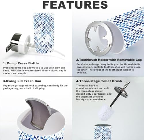 Geometric Mosaic Bathroom Accessory Set 6 Piece