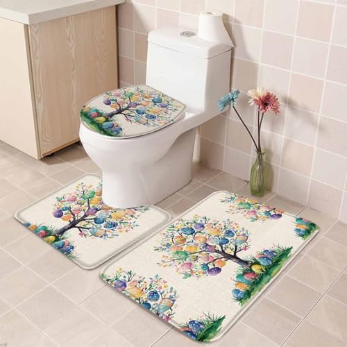 Wotrend Easter 3 Piece Bath Rug Set