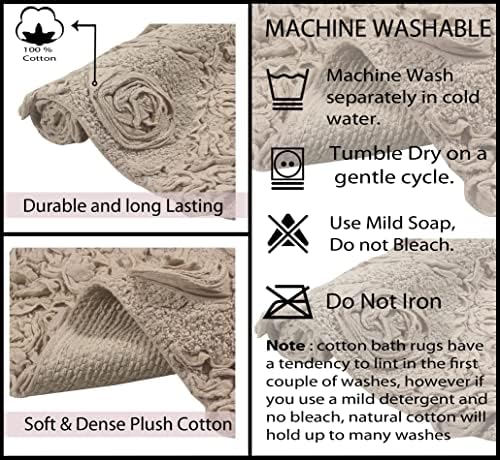 Home Weavers Modesto Bath Rug 25x25 Heart Linen