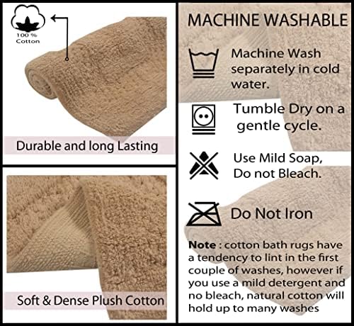 Home Weavers Classy Bathmat Set 3 Piece Non-Slip Linen