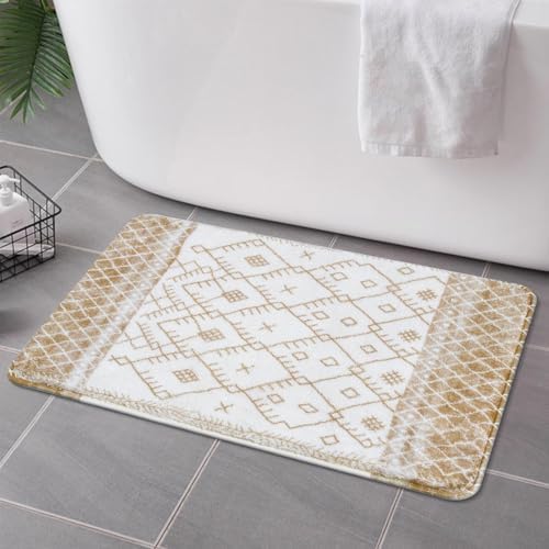 Uphome Non-Slip Velvet Bath Rug 18x26 inch