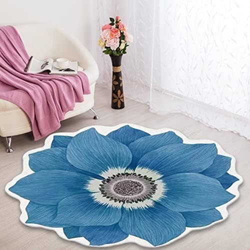 Scceatti Non-Slip Bathroom Rug with 3D Flower Design