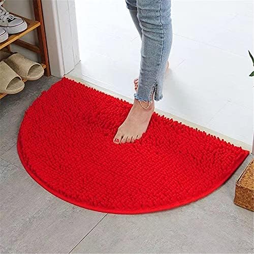 Scceatti Non-Slip Red Semicircular Bath Rug
