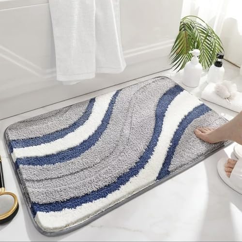 Soft Water Absorbent 24x16 Inch Non-Slip Bathroom Rug