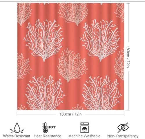 Kuizee 4 Piece Shower Curtain Set with Non-Slip Rugs and 12 Hooks
