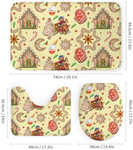 Kuizee 4 Piece Christmas Bear Bathroom Set