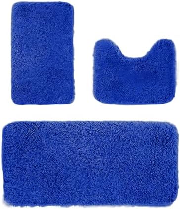 3PCS Soft Bath Mat Set - Non-Slip Thick Machine Washable