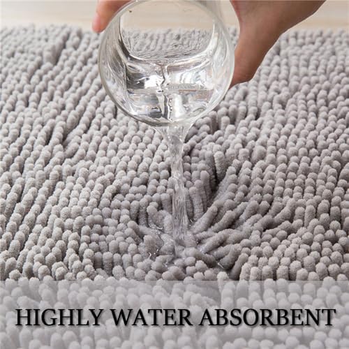 Hiseng Soft Chenille Bath Mat Non-Slip Plush Shaggy Rugs Purple 158x236