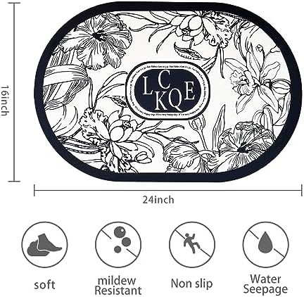 HOmatME 24 x 16 Quick Dry Non-Slip Bathroom Rug