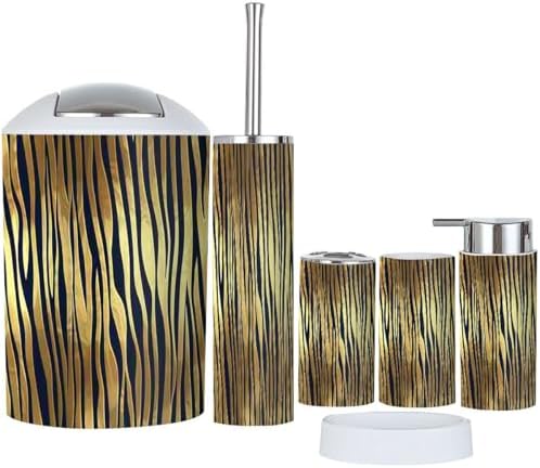 Boho Luxury 6-Piece Animal Skin Bathroom Accessory Set 1