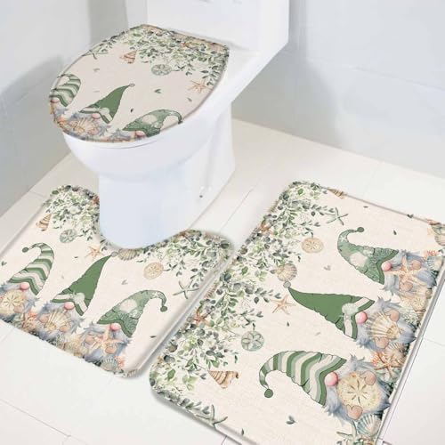 Wotrend Summer 3 Piece Bath Rug Set