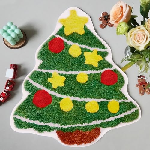 Christmas Tree Rug Cute Non-Slip Bath Mat for Bathroom