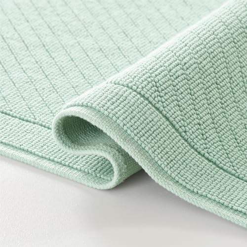 Arkwright 2 Piece Cotton Bath Rug Set - Green 17x24 20x32 in