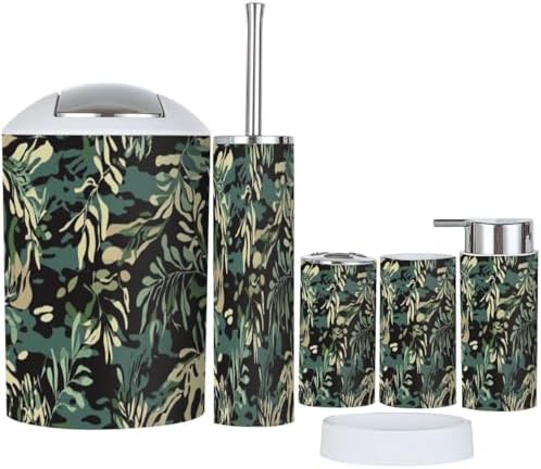 Boho Camouflage Bathroom Accessory Set 6 Piece