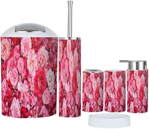 Boho Bathroom Accessory Set 6 Piece Wall Mounted 1