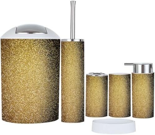 6-Piece Boho Golden Bathroom Accessory Set
