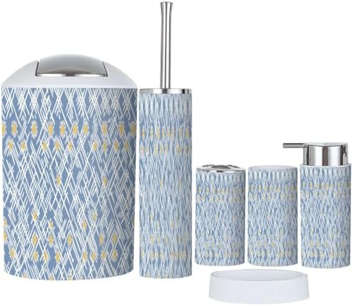 Boho Geometric Bathroom Accessory Set 6 Piece