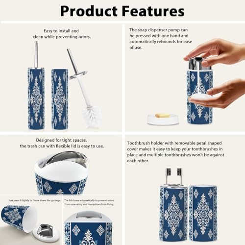 Boho Bathroom Accessory Set of 6 Pieces 1