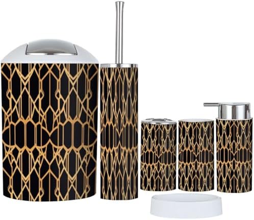 Boho Geometric Bathroom Accessory Set 6 Piece 1