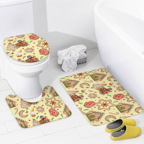 Kuizee 4 Piece Christmas Bear Bathroom Set
