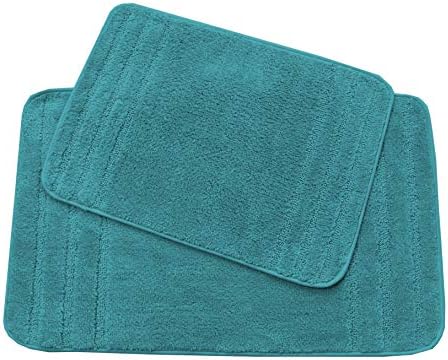 All American Collection 2 PC Bath Mat Set Turquoise