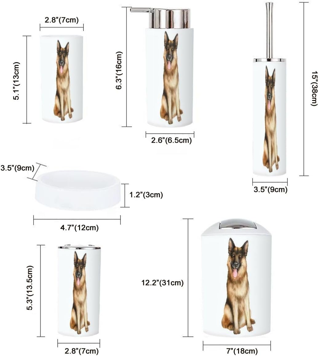 6 Piece Bathroom Accessory Set - Durable Stylish