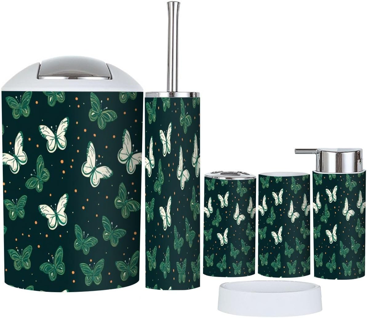 Boho Butterfly Bathroom Accessory Set 6 Piece