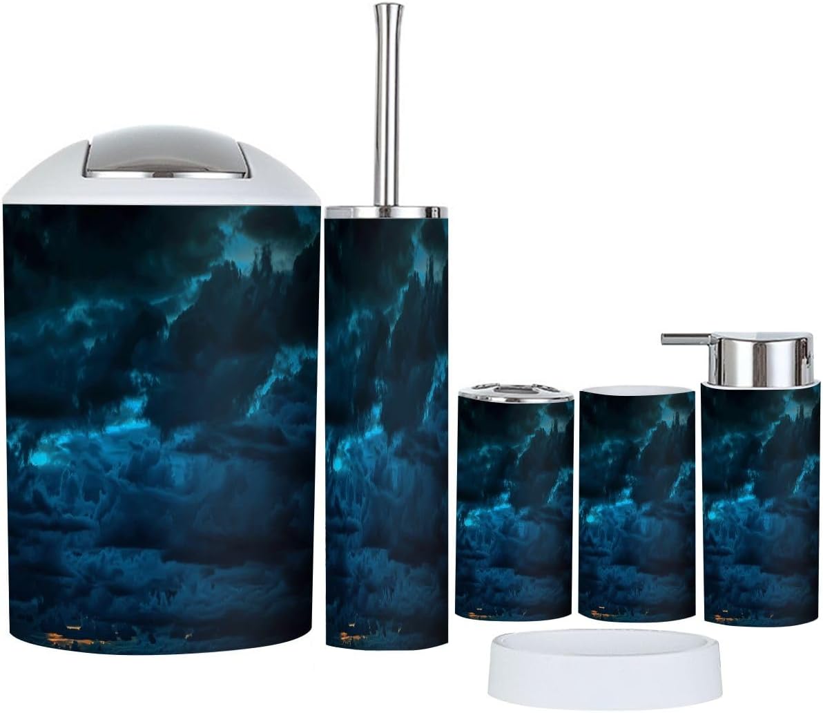 Boho Bathroom Accessory Set 6 Piece Modern 1