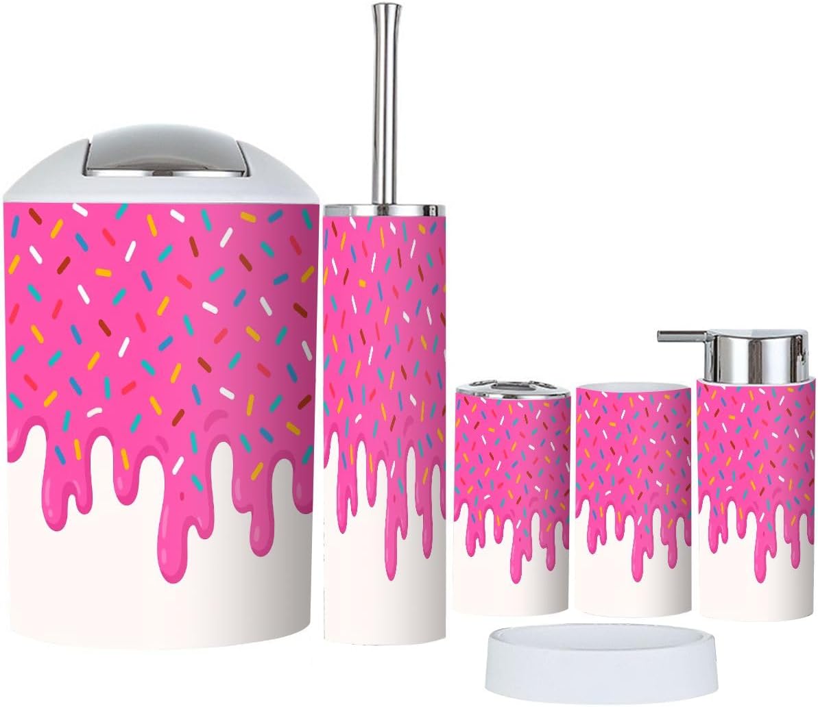 Boho Cream Bathroom Accessory Set 6 Piece