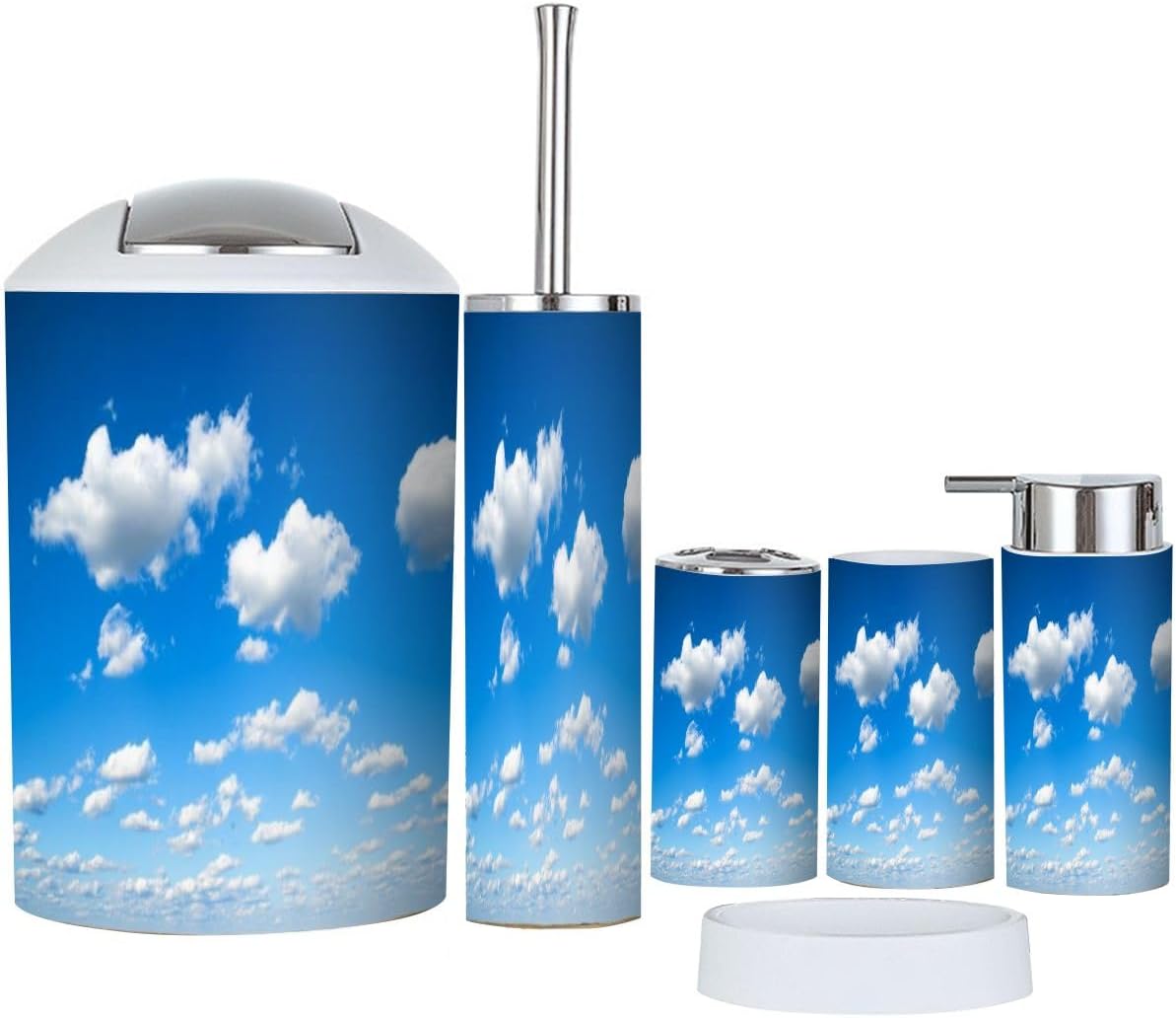 Boho Bathroom Accessory Set 6 Piece Modern Decor