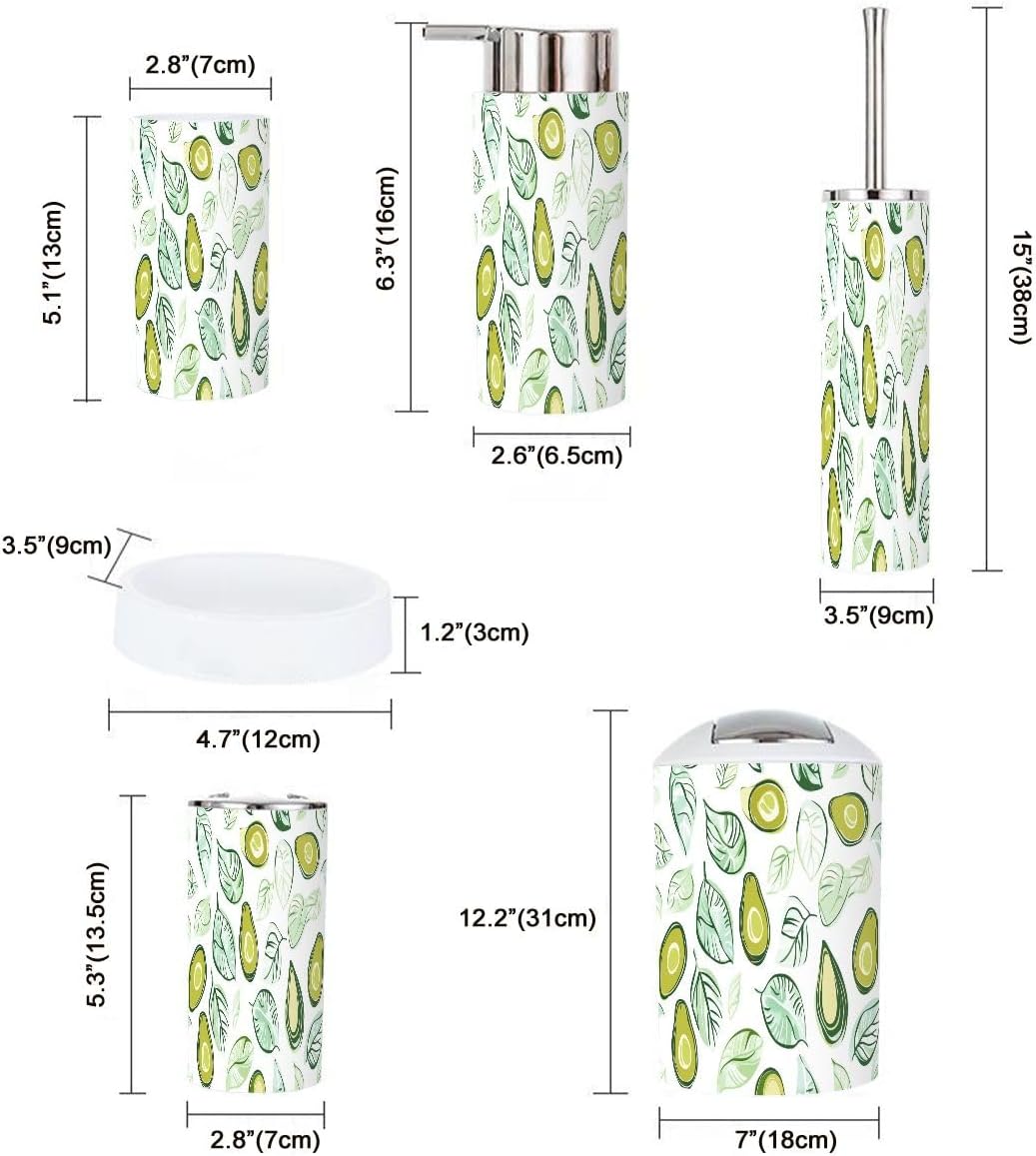 Boho Bathroom Accessory Set 6 Piece White Plastic