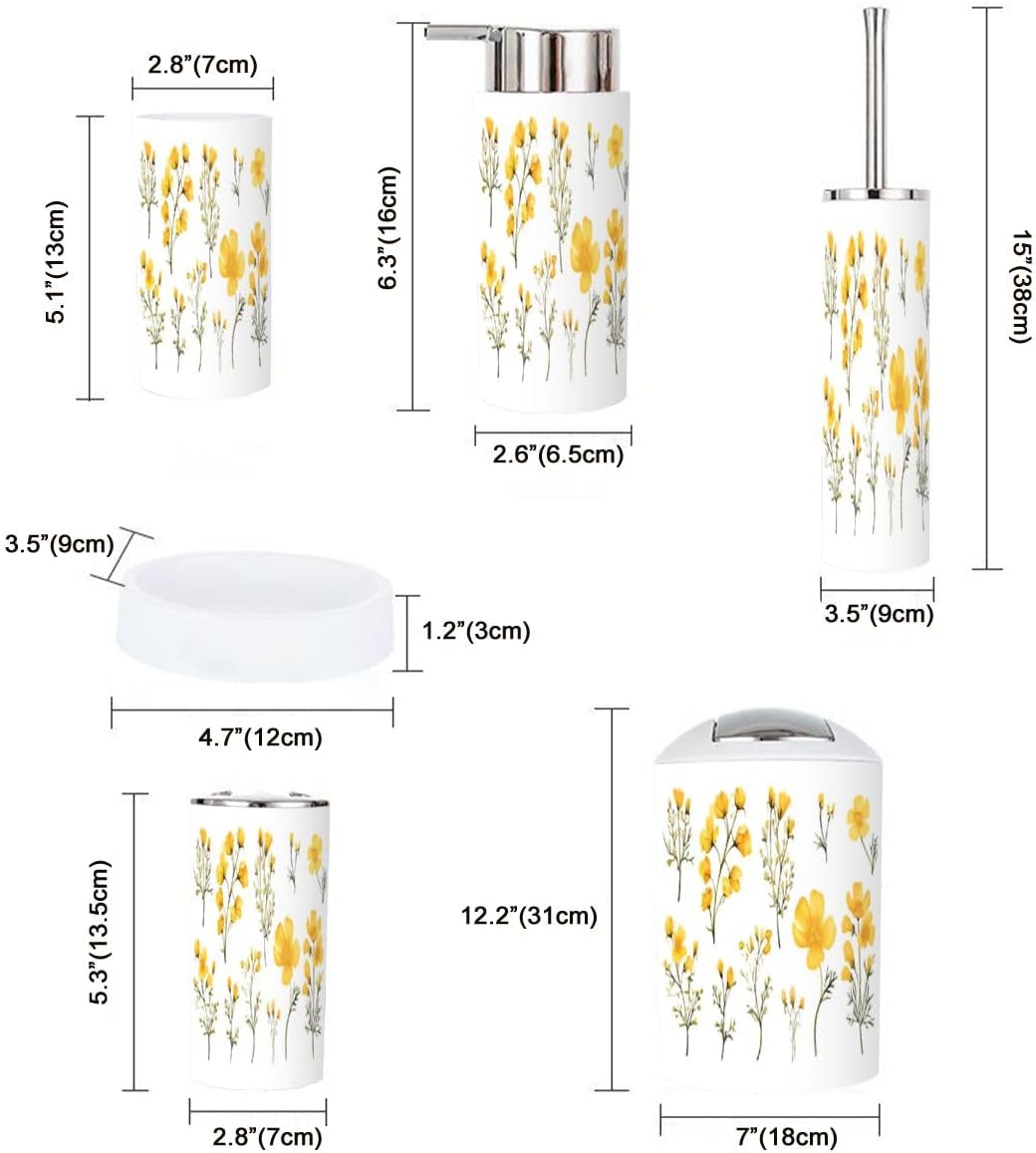 Stylish 6 Piece Bathroom Accessories Set
