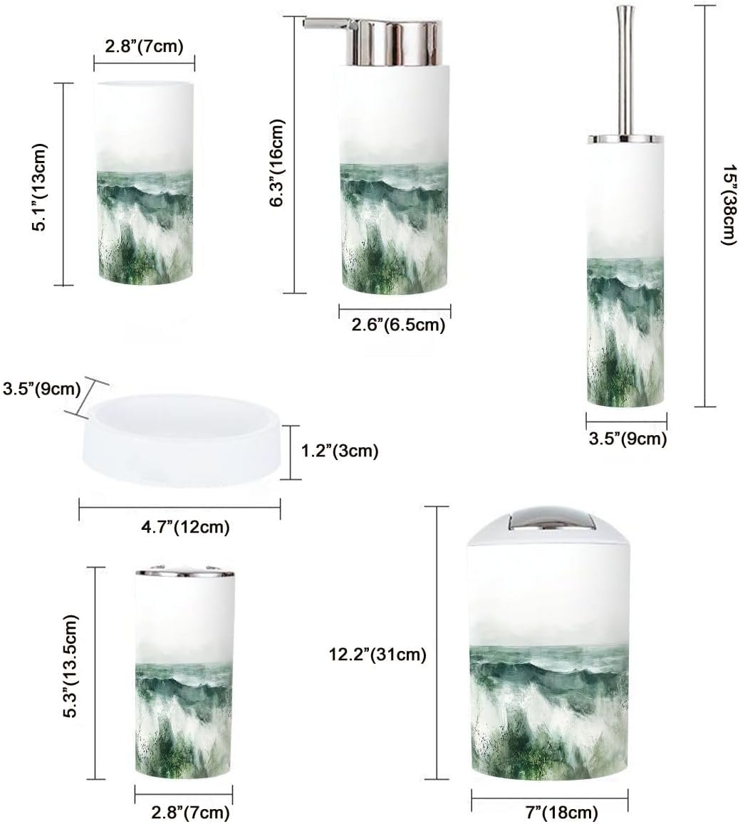 Boho Minimalist Bathroom Accessory Set 6 Pieces