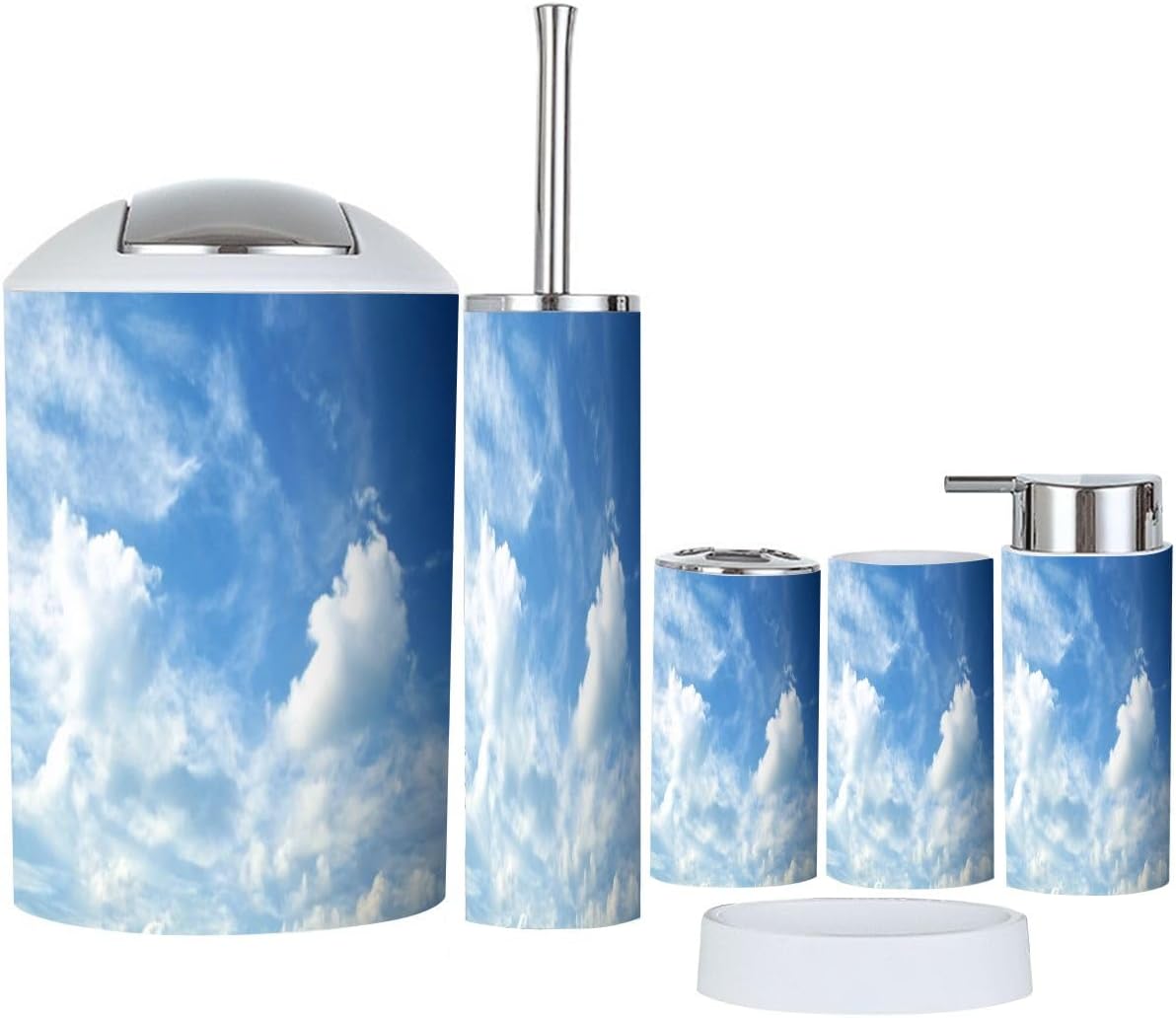 Boho Clouds 6 Piece Bathroom Accessory Set