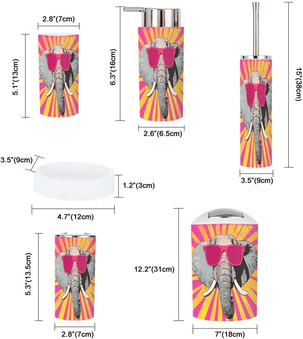 Boho Animal Bathroom Accessory Set 6 Piece