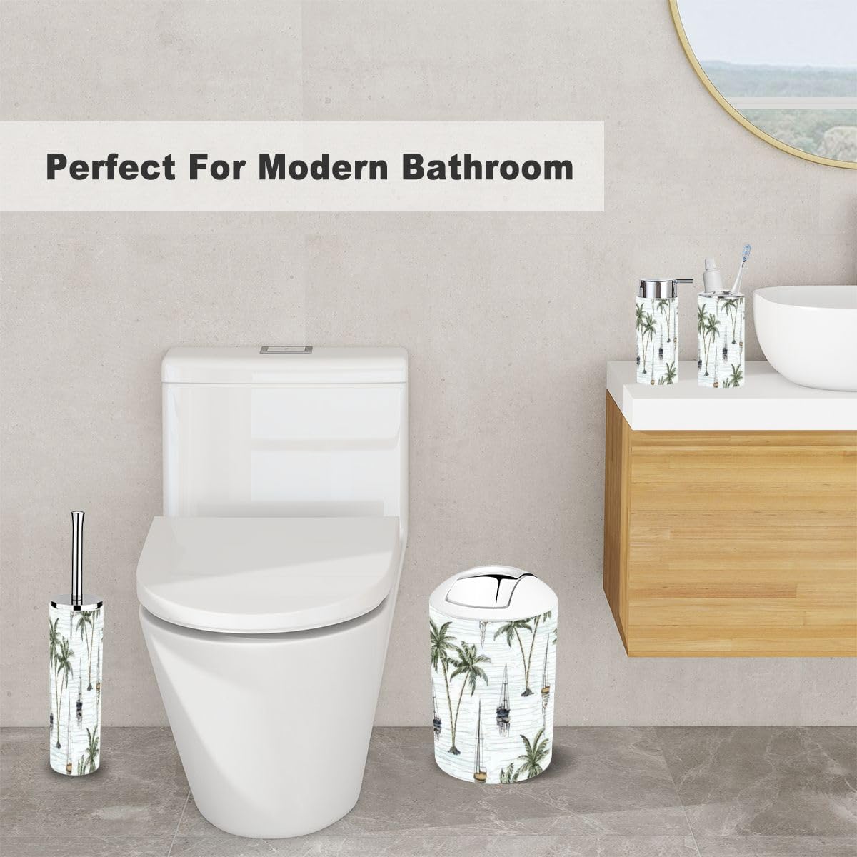 Coconut Palm Bathroom Accessory Set 6 Piece