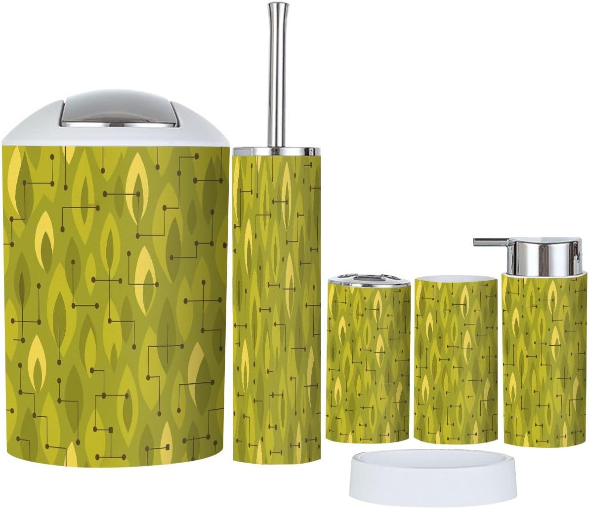 Boho Retro 6 Piece Bathroom Accessory Set 1