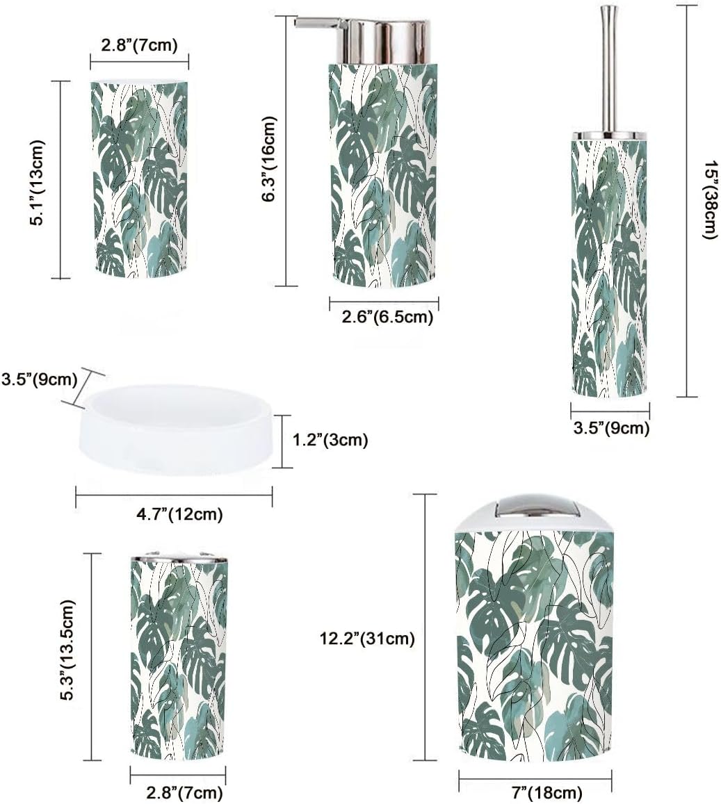 Boho Abstract Minimalist Bathroom Accessory Set of 6