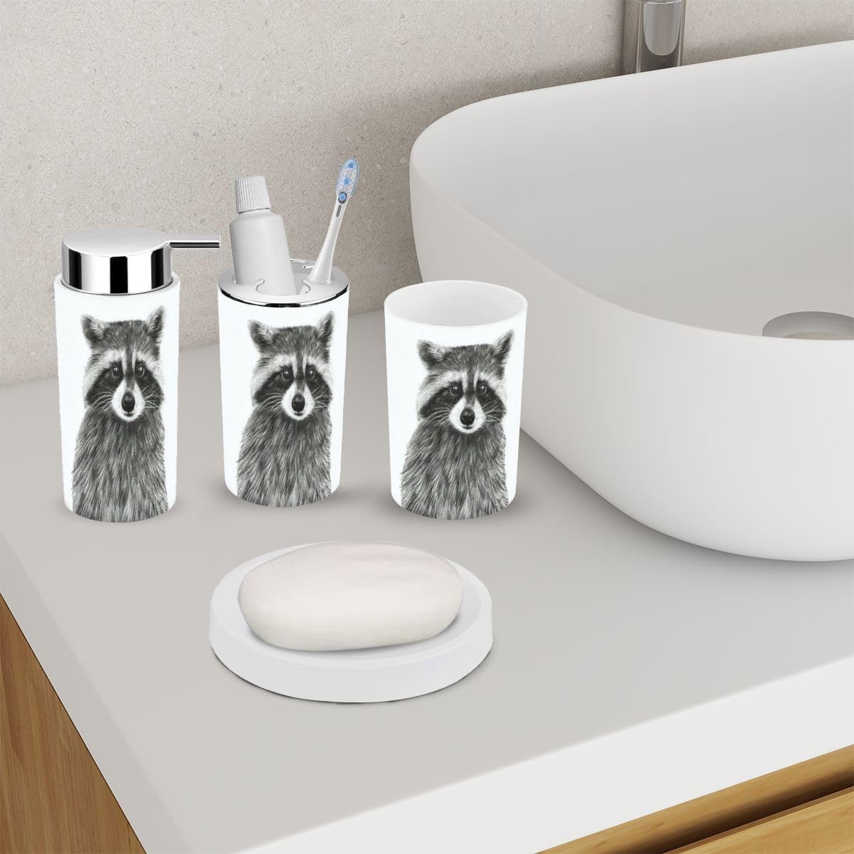 Cute Bathroom Accessory Set 6 Piece