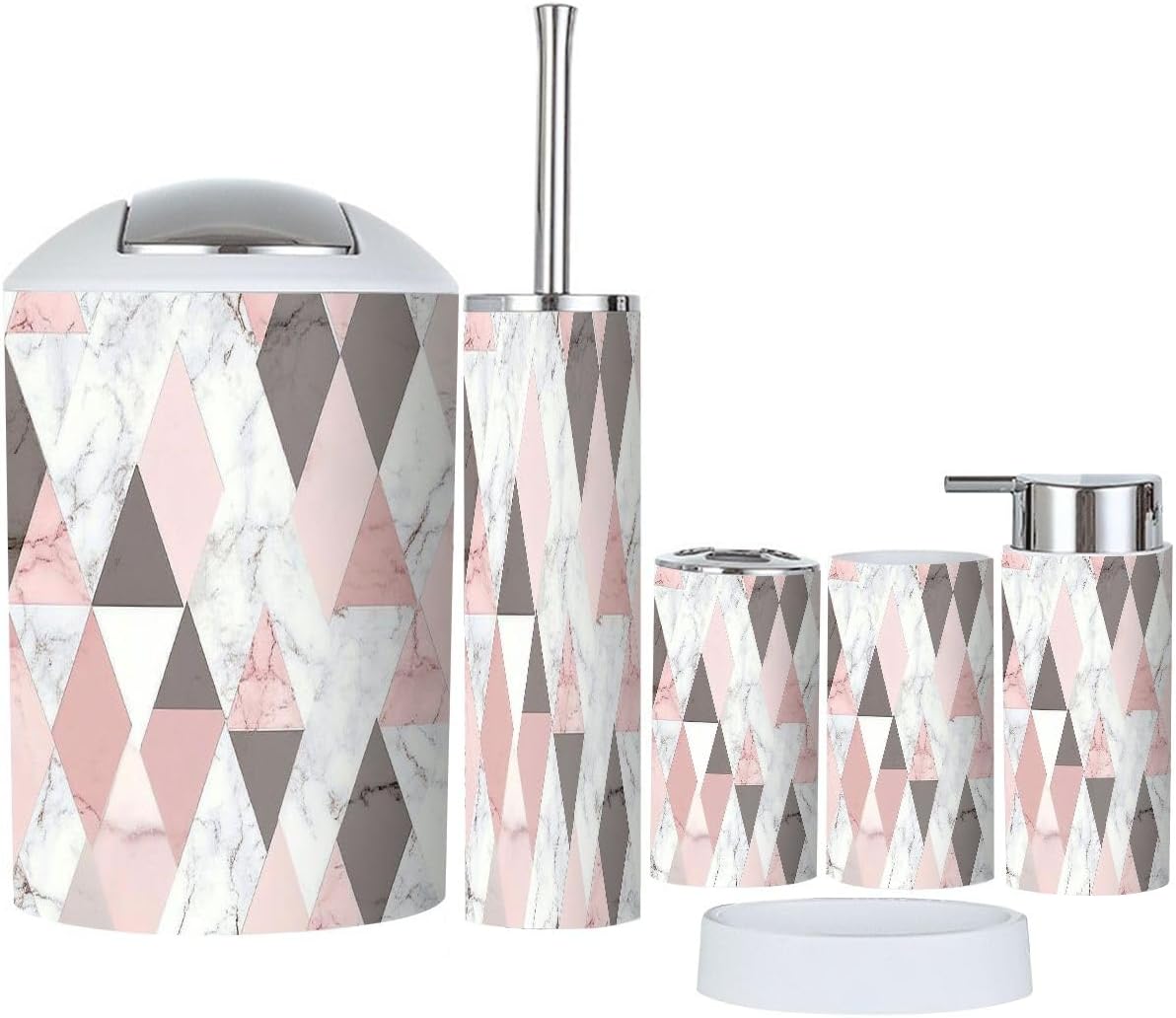 Boho Bathroom Accessory Set 6 Piece Modern Design 1