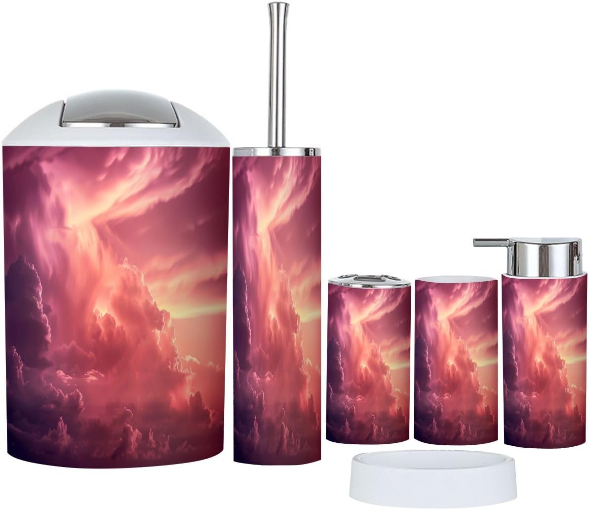 Boho Bathroom Accessory Set 6 Piece 1