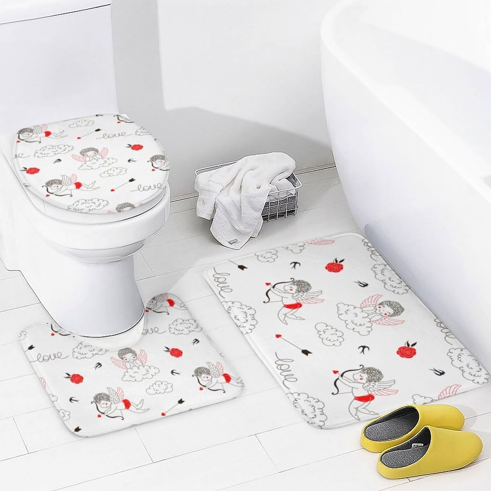 Kuizee Valentines Day Cute Kids Bathroom Accessories Set