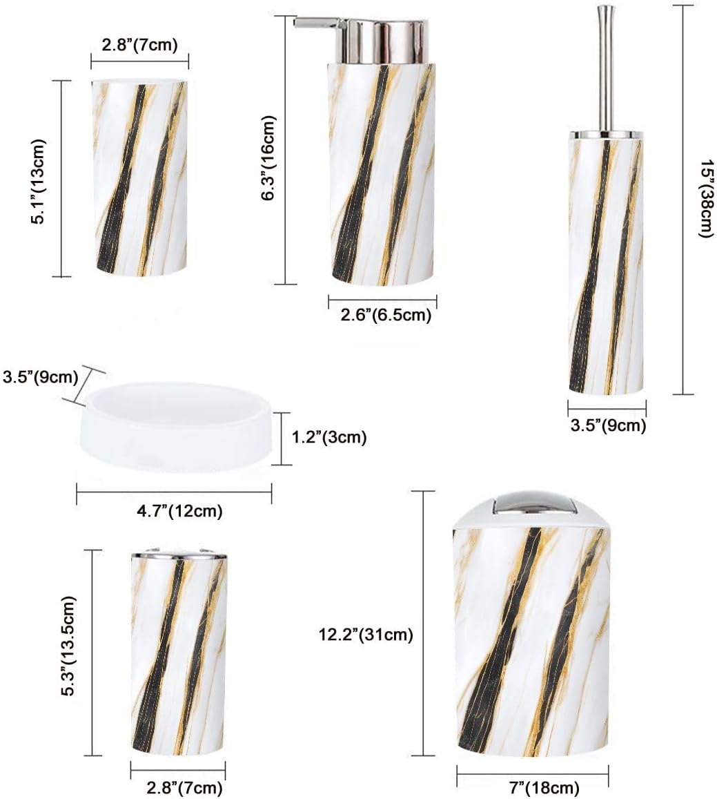 Boho Luxury 6-Piece Bathroom Accessory Set