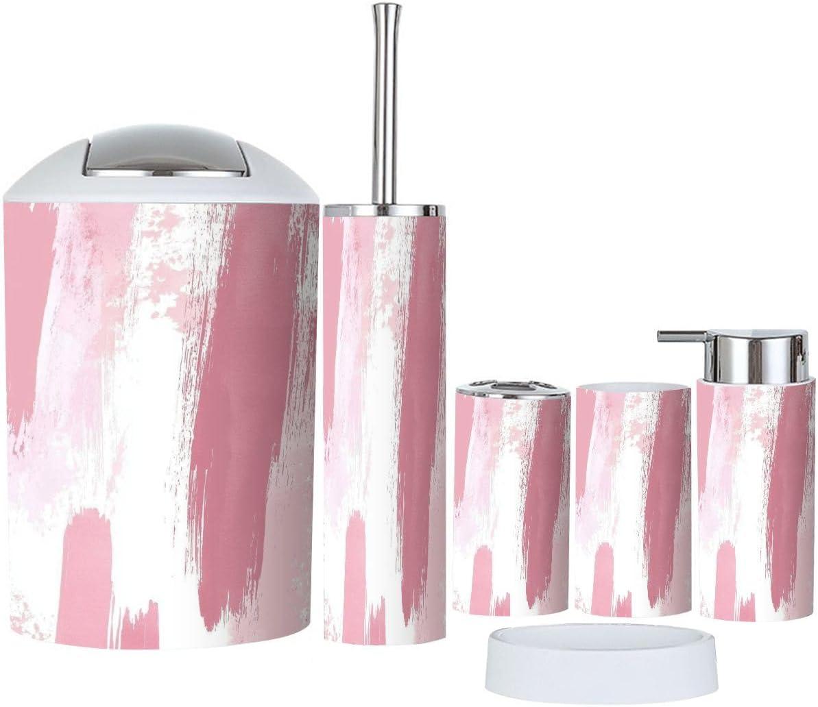 Boho Dusty Rose Bathroom Accessory Set 6 Piece