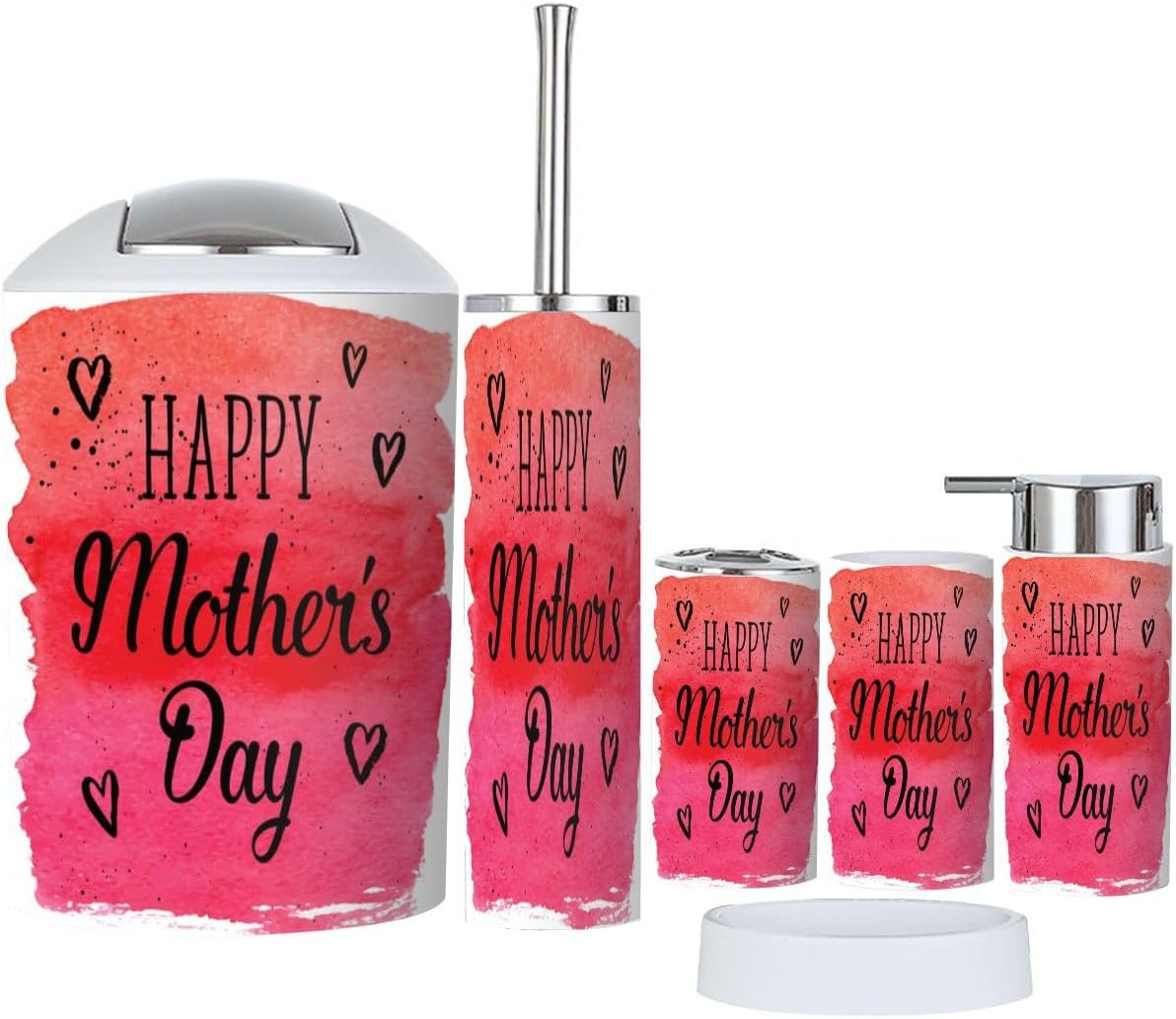 Happy Mothers Day 6 Piece Bathroom Accessory Set