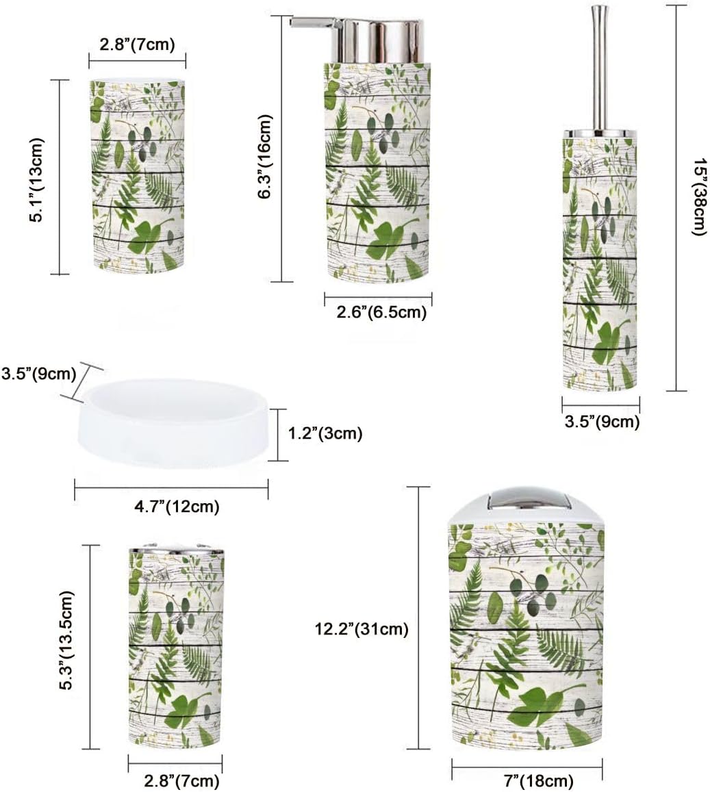 Eucalyptus Greenery Bathroom Accessory Set 6 Piece