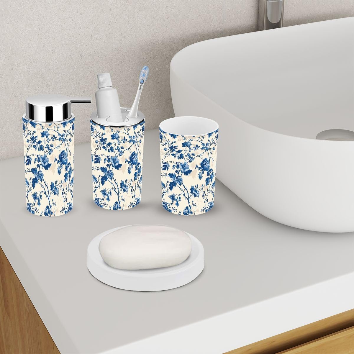 Vintage Bathroom Accessory Set 6 Piece