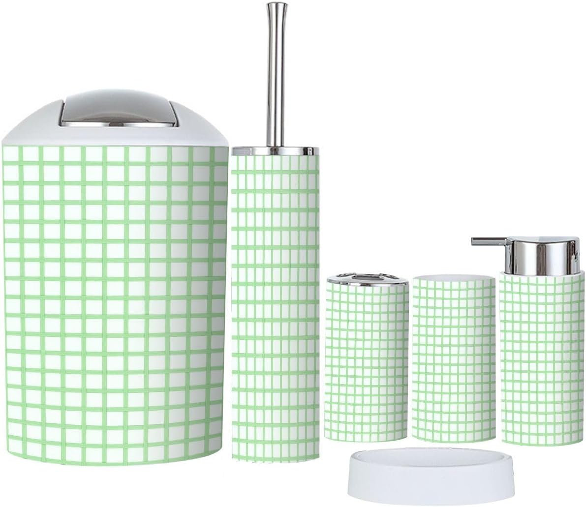 Boho Light Green Bathroom Accessory Set 6 Piece 1